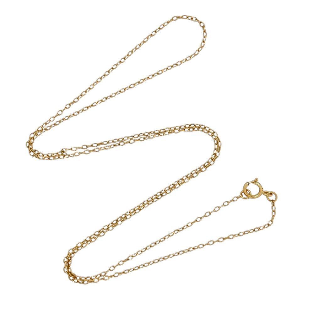 Vintage Gold-Tone Sterling Silver 925 1.1mm Cable Link Chain Necklace 18"